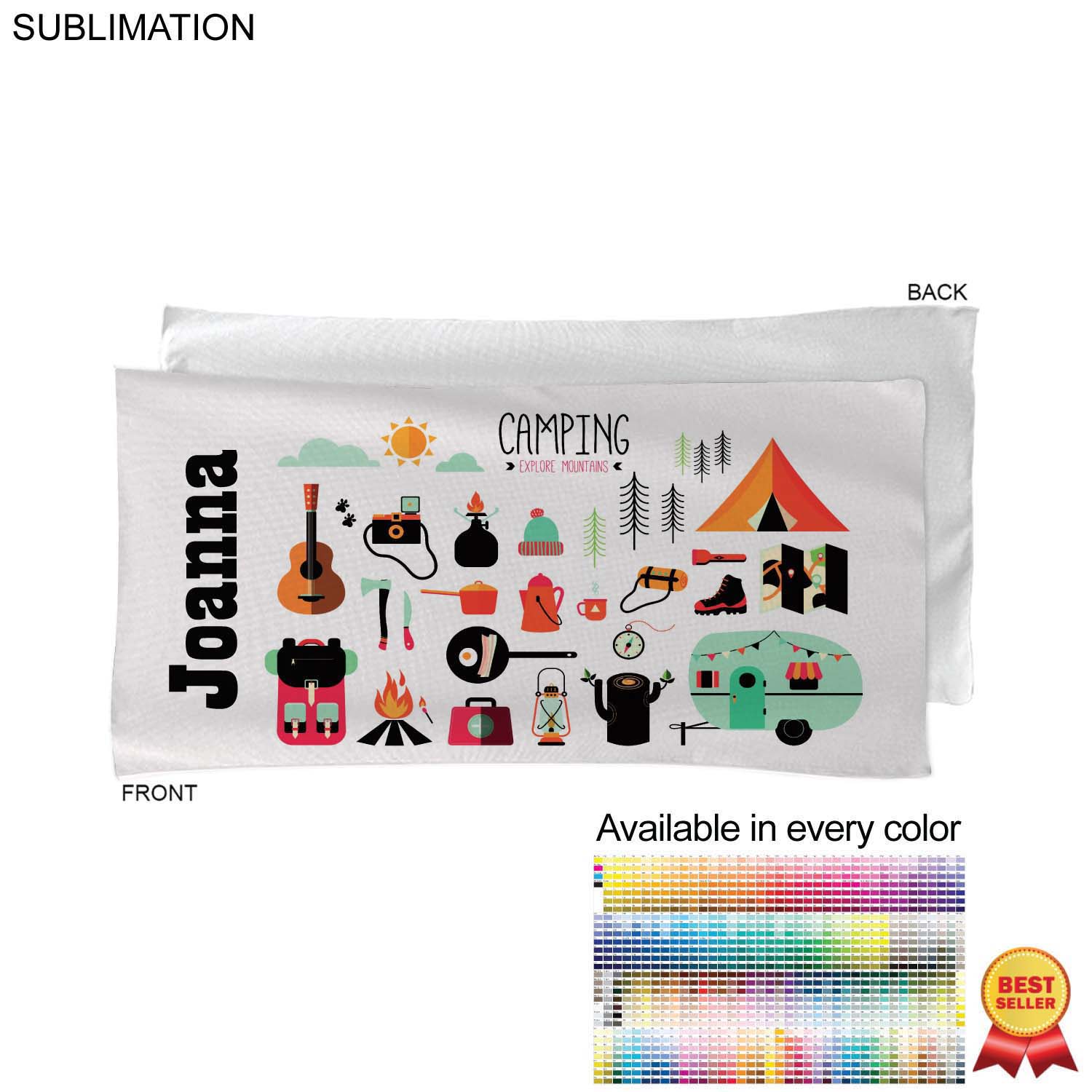Camping Towel in Absorbent and Compact Microfiber Dri-Lite Terry, 22x44, Sublimated 1 side 3