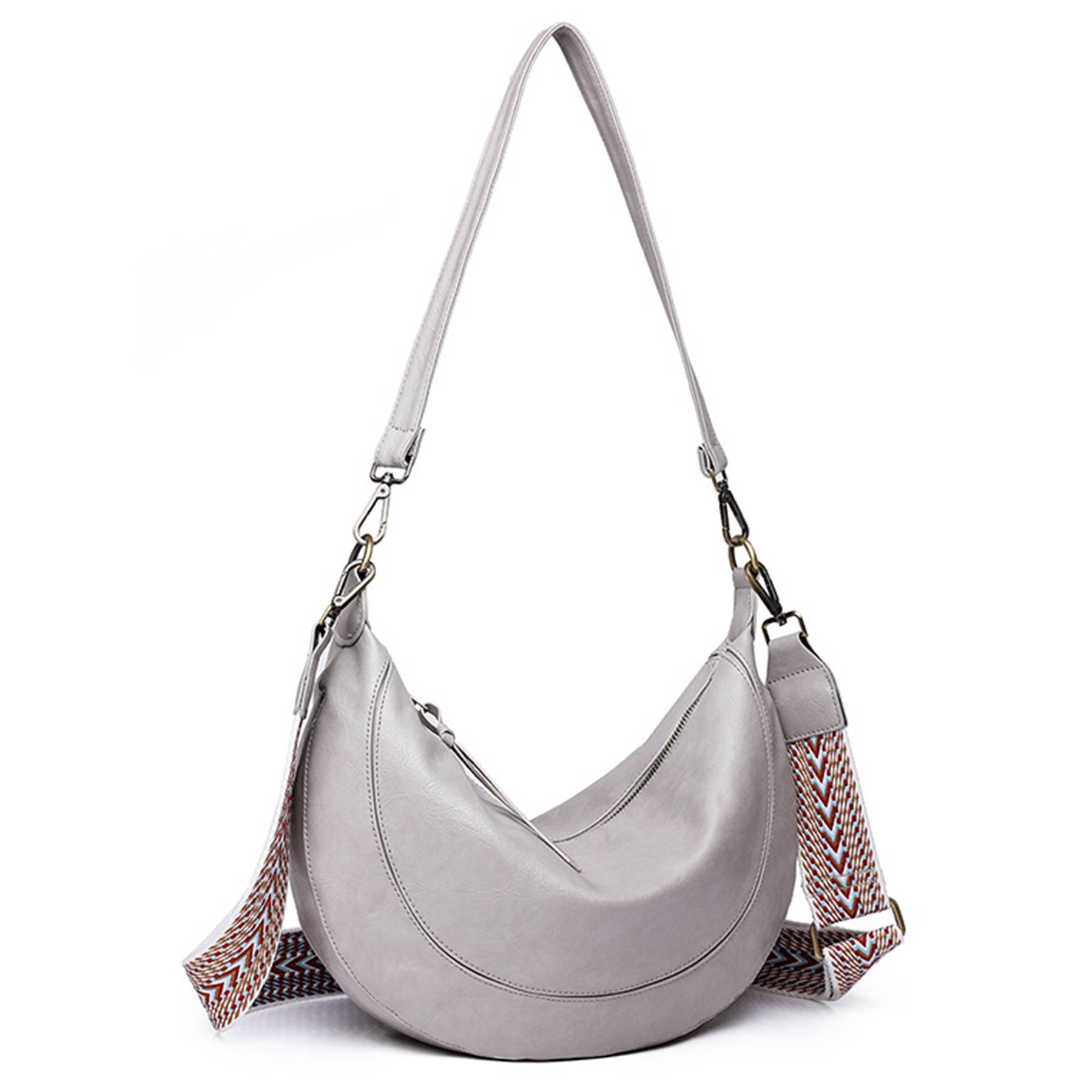 PU Leather Crescent Shoulder Hobo Purses for Women 7
