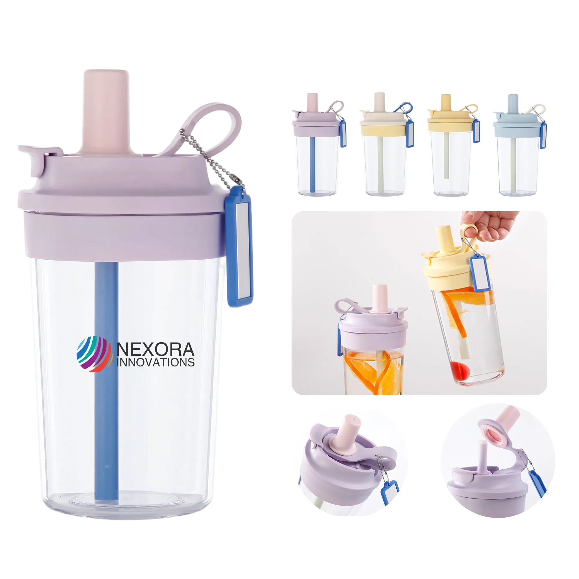 Versatile SAN Tumbler with Flip Top and Soft Straw 4