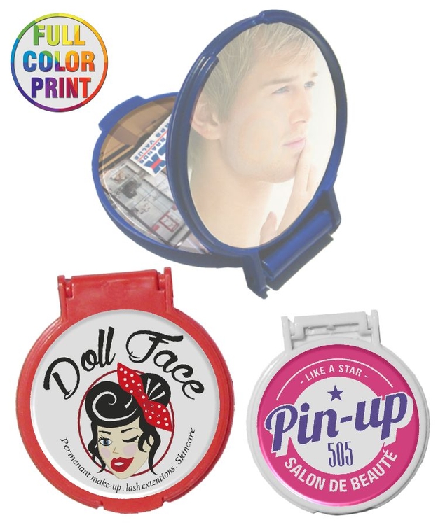 Pocket Size Round Mirror - Full Color Print 2