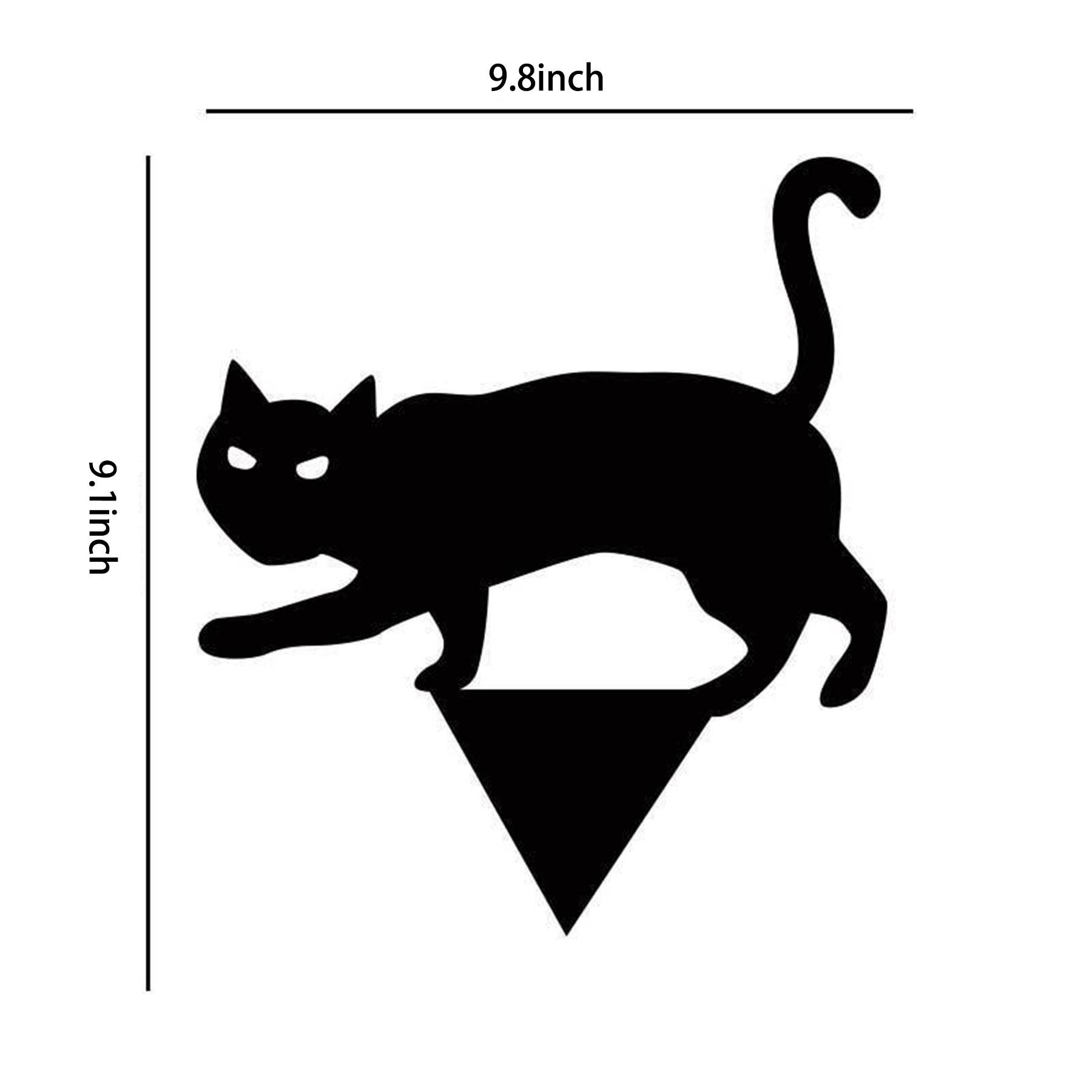 Acrylic Halloween Black Cat Silhouette Decoration 3
