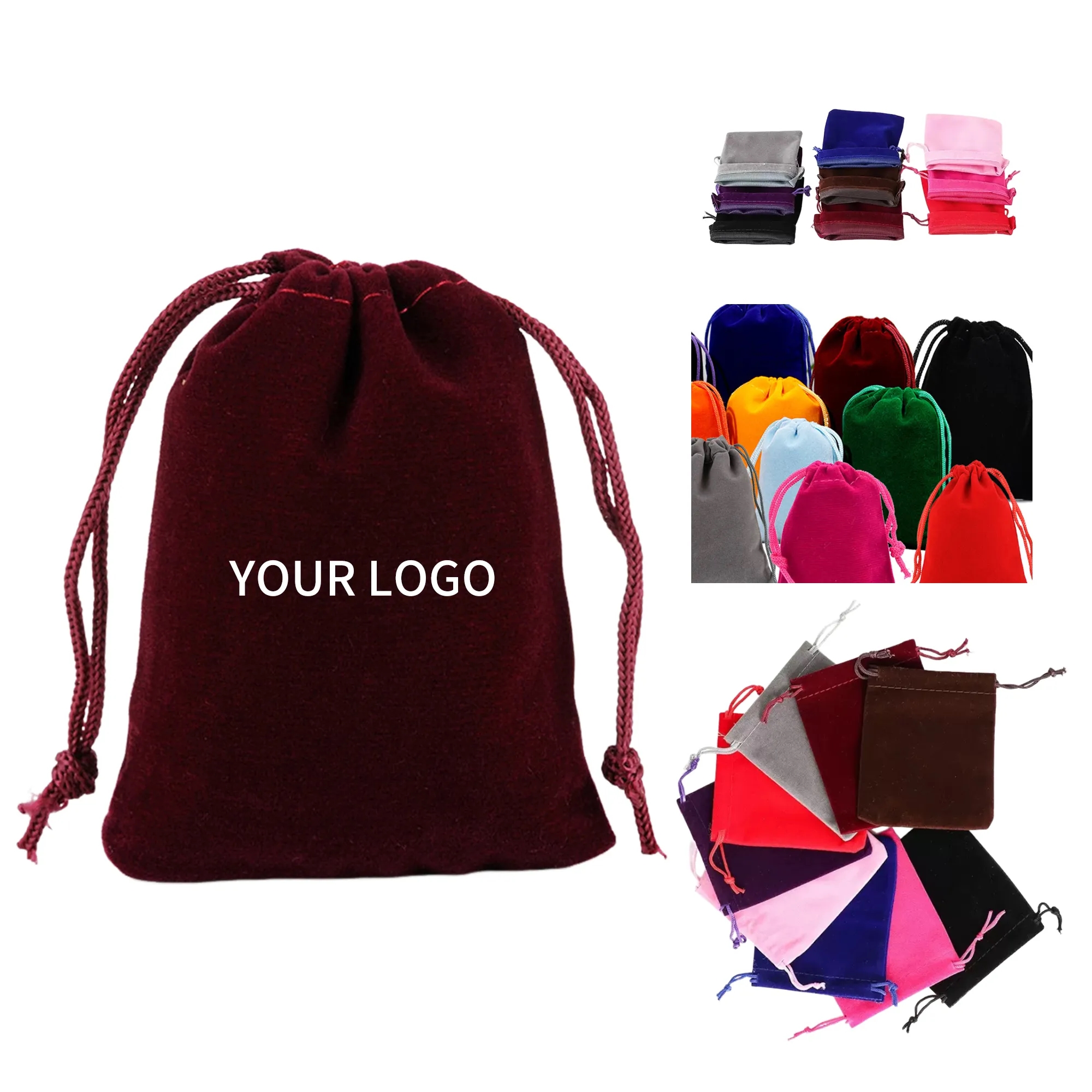 Flannelette Jewelry Drawstring Bag 1