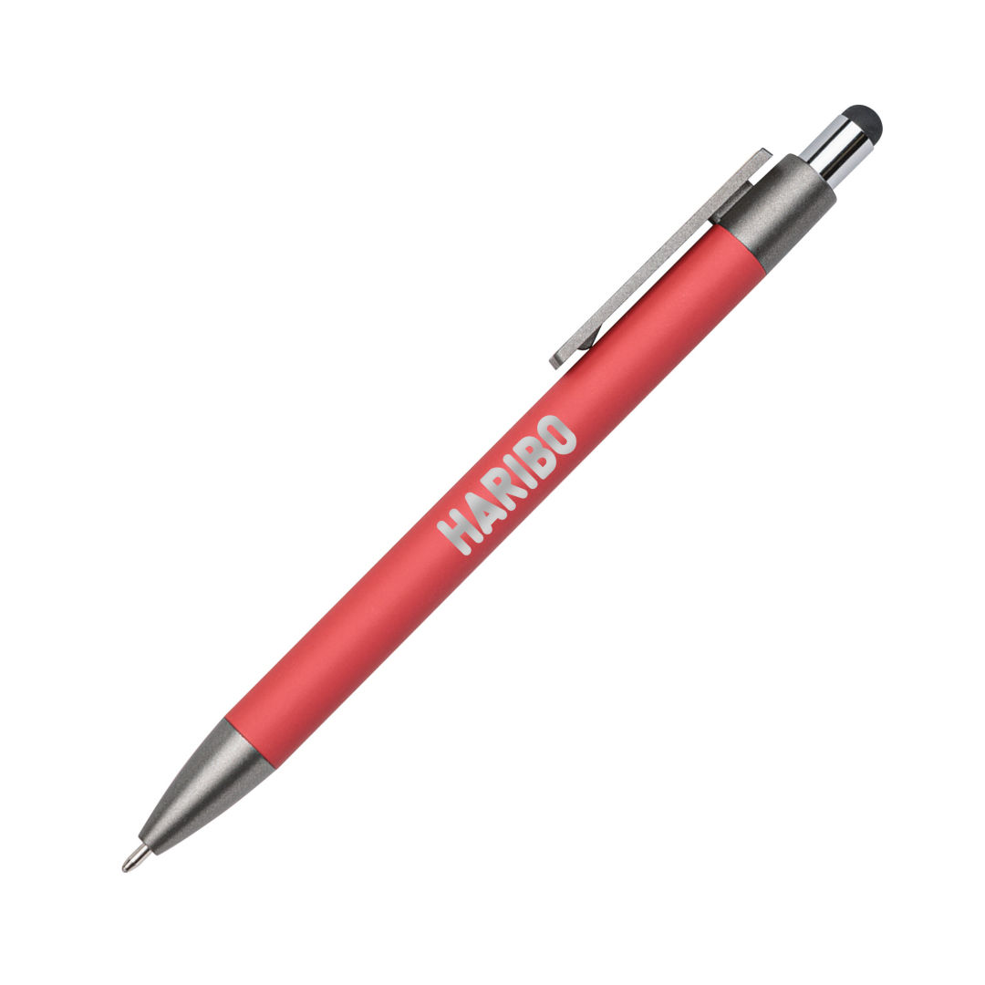 Hughes Aluminum Pen w/Wood Clip & Blue Refill 3