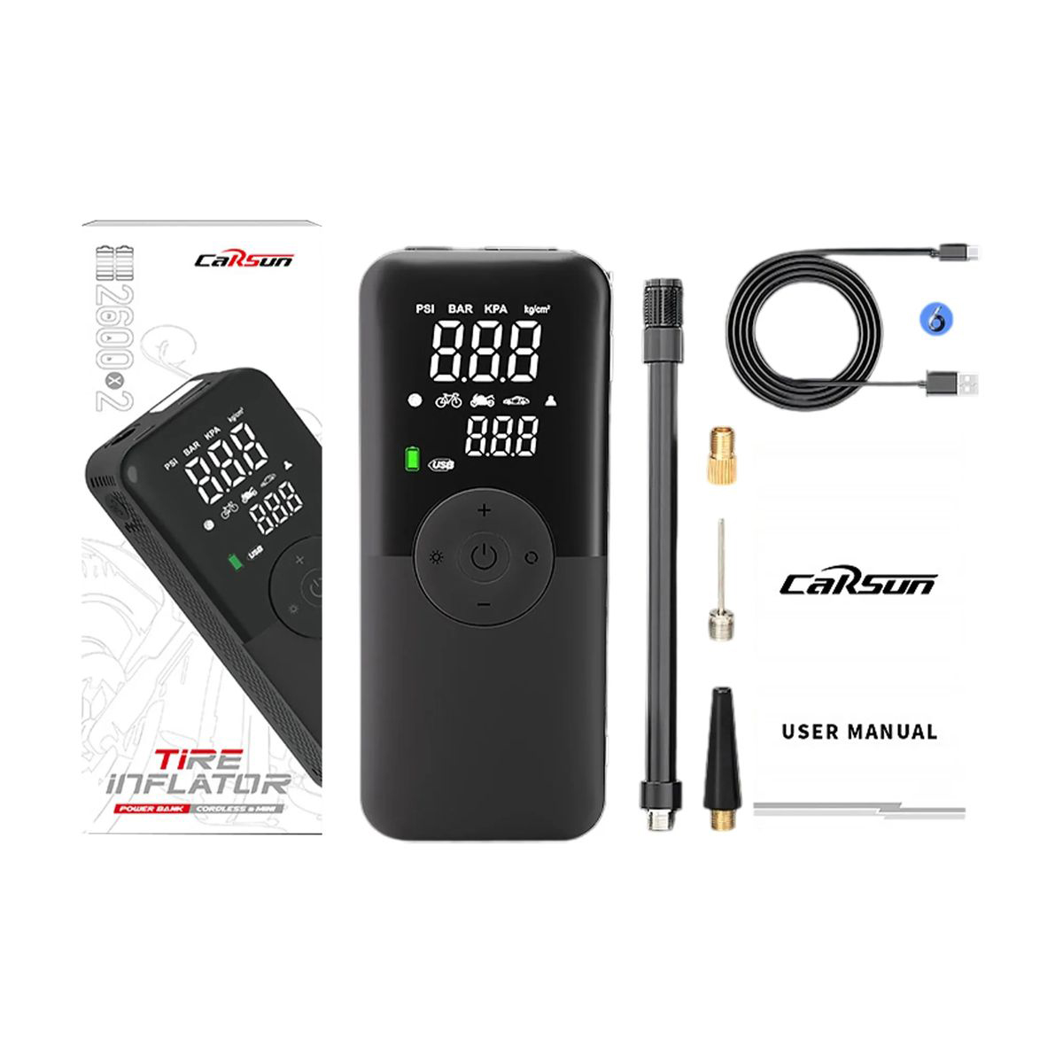 Compact Power Bank with Air Pump 3
