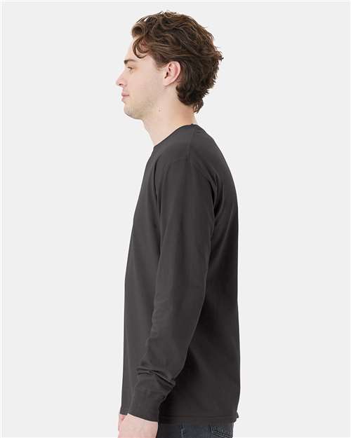 Unisex Garment-Dyed Long Sleeve T-Shirt With a Pocket - GDH250 108