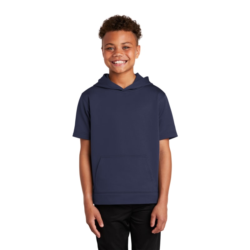 Sport-Tek Youth Sport-Wick Fleece Short Sleeve Hooded Pullover. 11