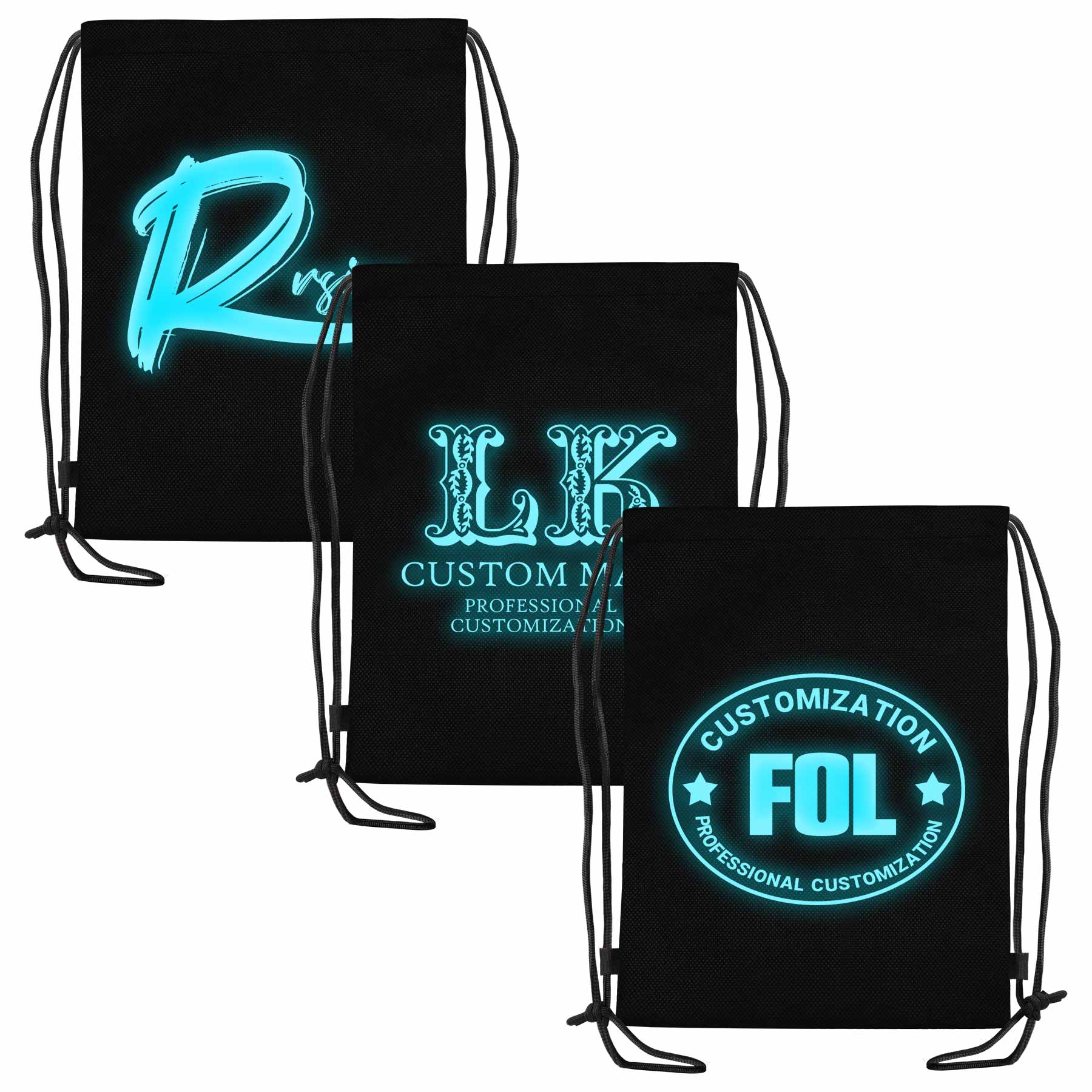Glow In Dark Ink Non Woven Drawstring Bag 1