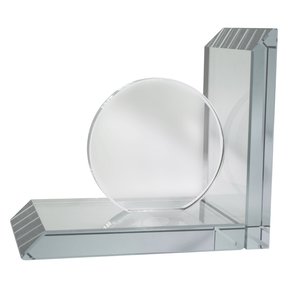 Pair of Clear Crystal Image Bookends