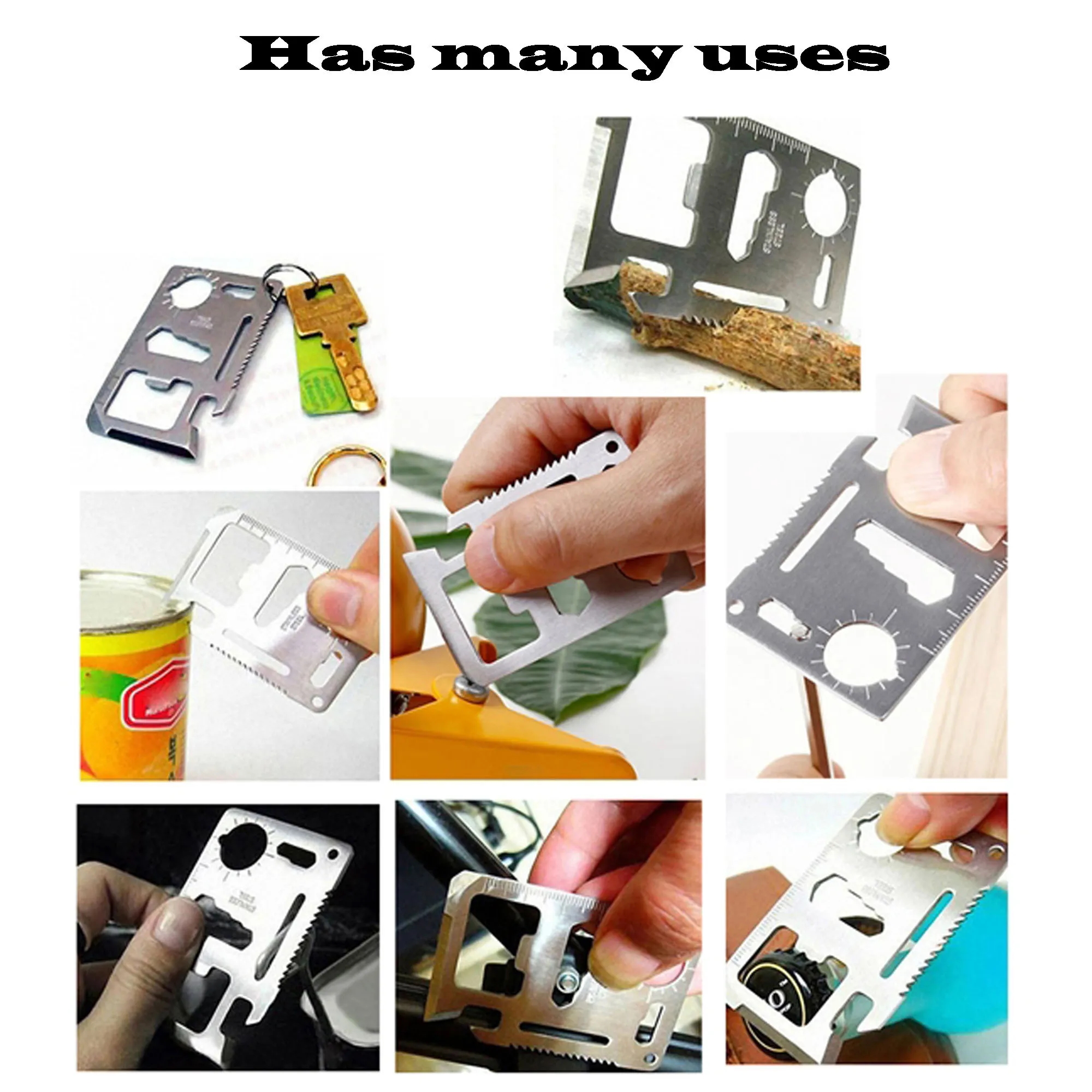 Small Multi-Functional Outdoor Survival Tool Ruler 4