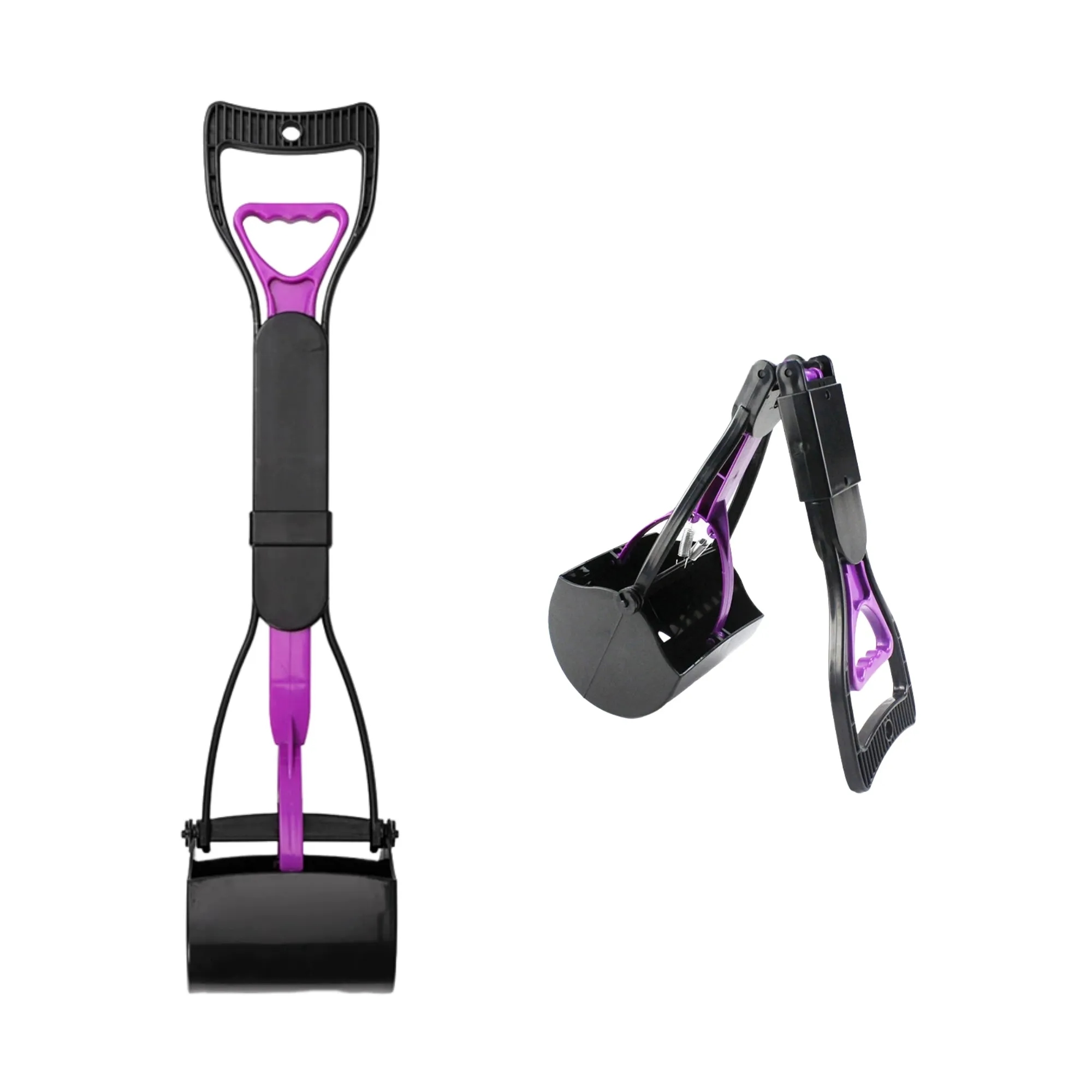 Foldable Long-Handled Pet Pooper Scooper With Trash Bag 7
