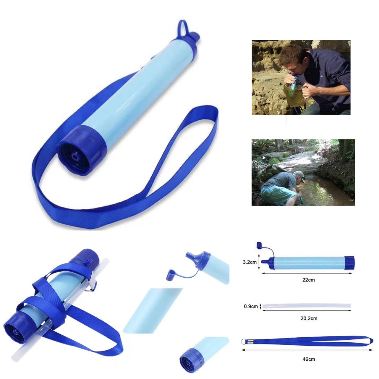 Portable Personal Water Filtration Survival for Emergency Kits Outdoor Activities and Hiking 1