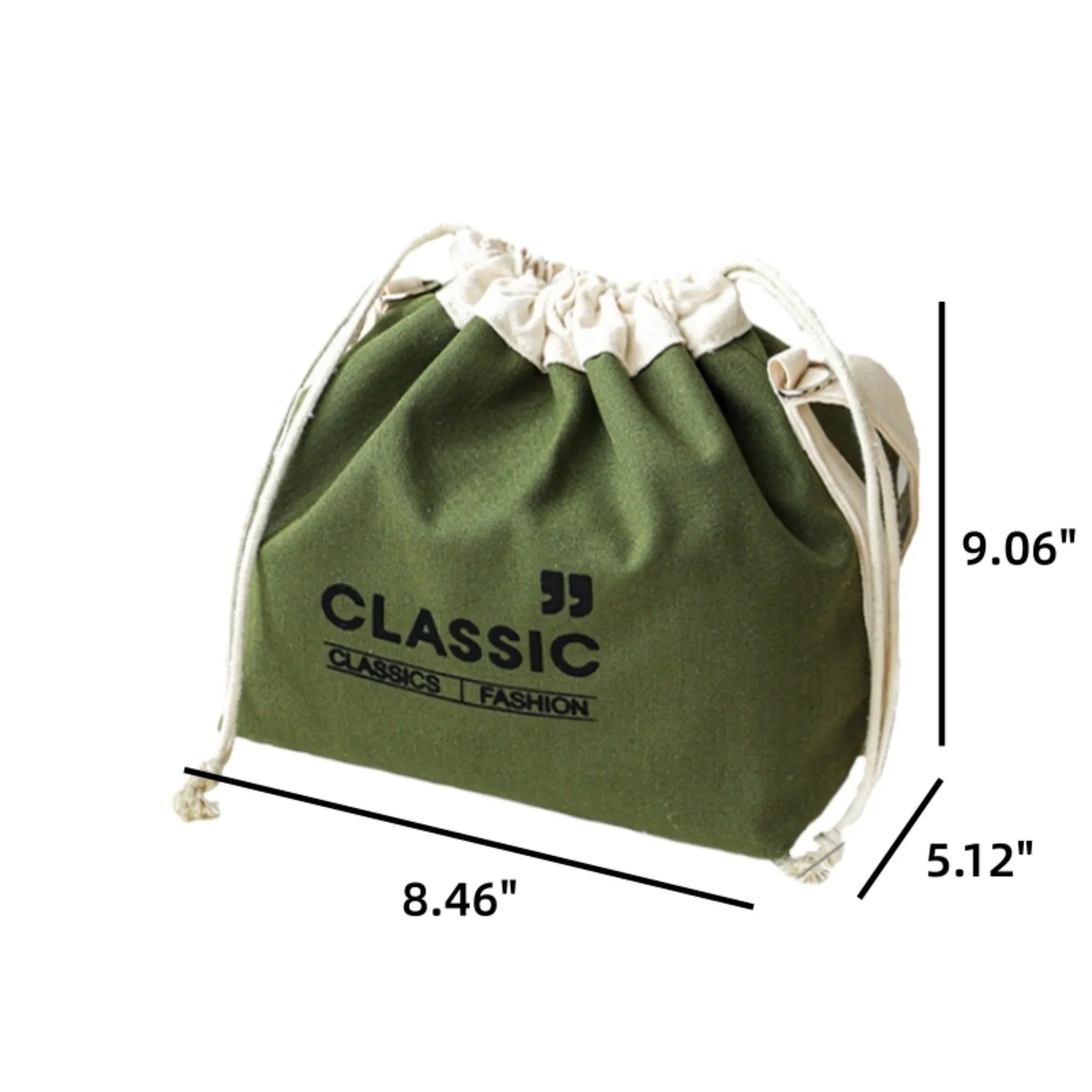 Eco Canvas Lunch Tote Bag Insulated Drawstring 4