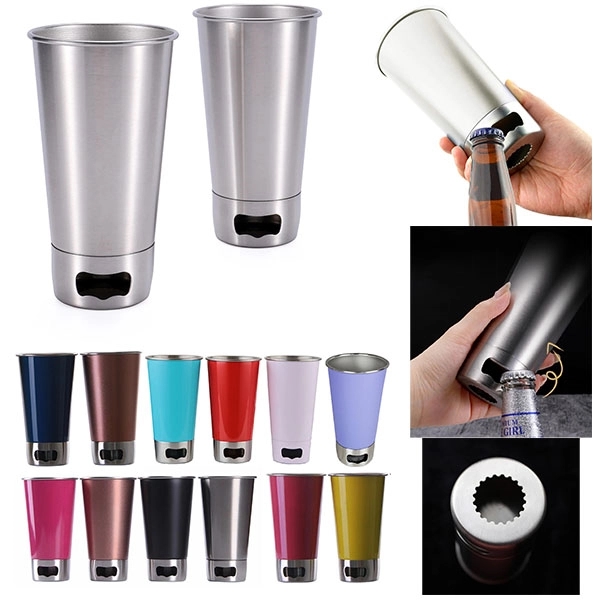 Stainless Steel Tumbler with Bottle Opener 1