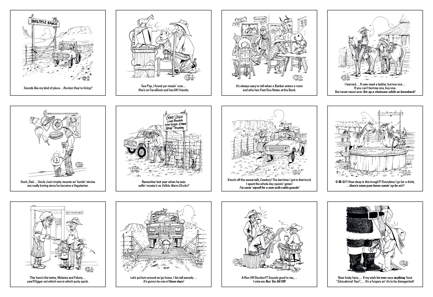 Press-N-Stick Cowboy Calendar