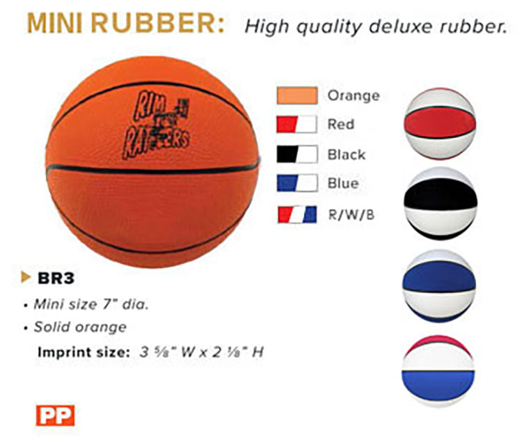 Basketball - Mini Rubber (7" diameter) 5