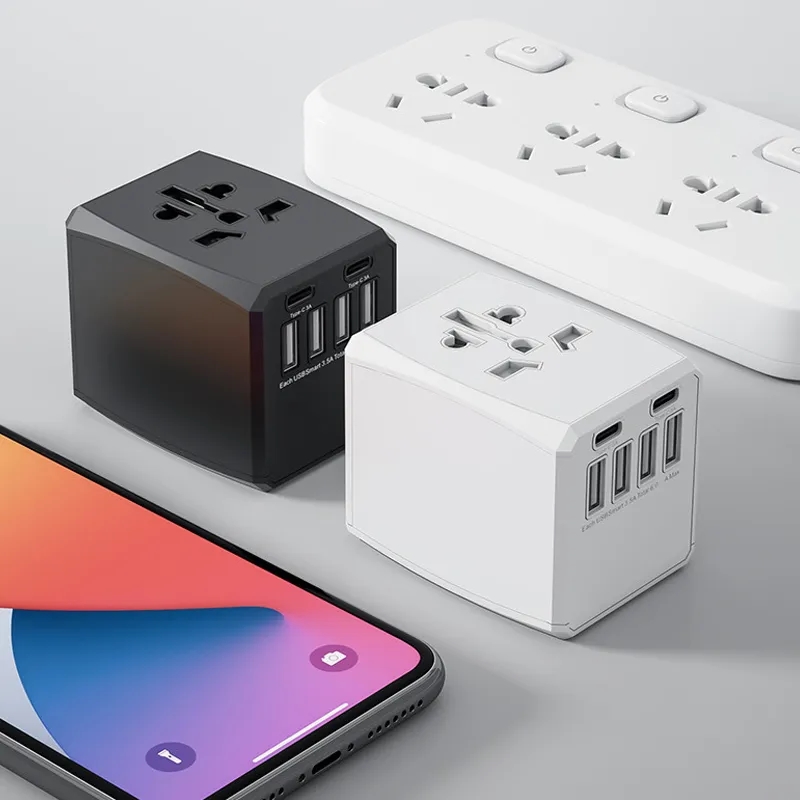 All in One Universal Travel Adapter Plug with Custom Logo 5