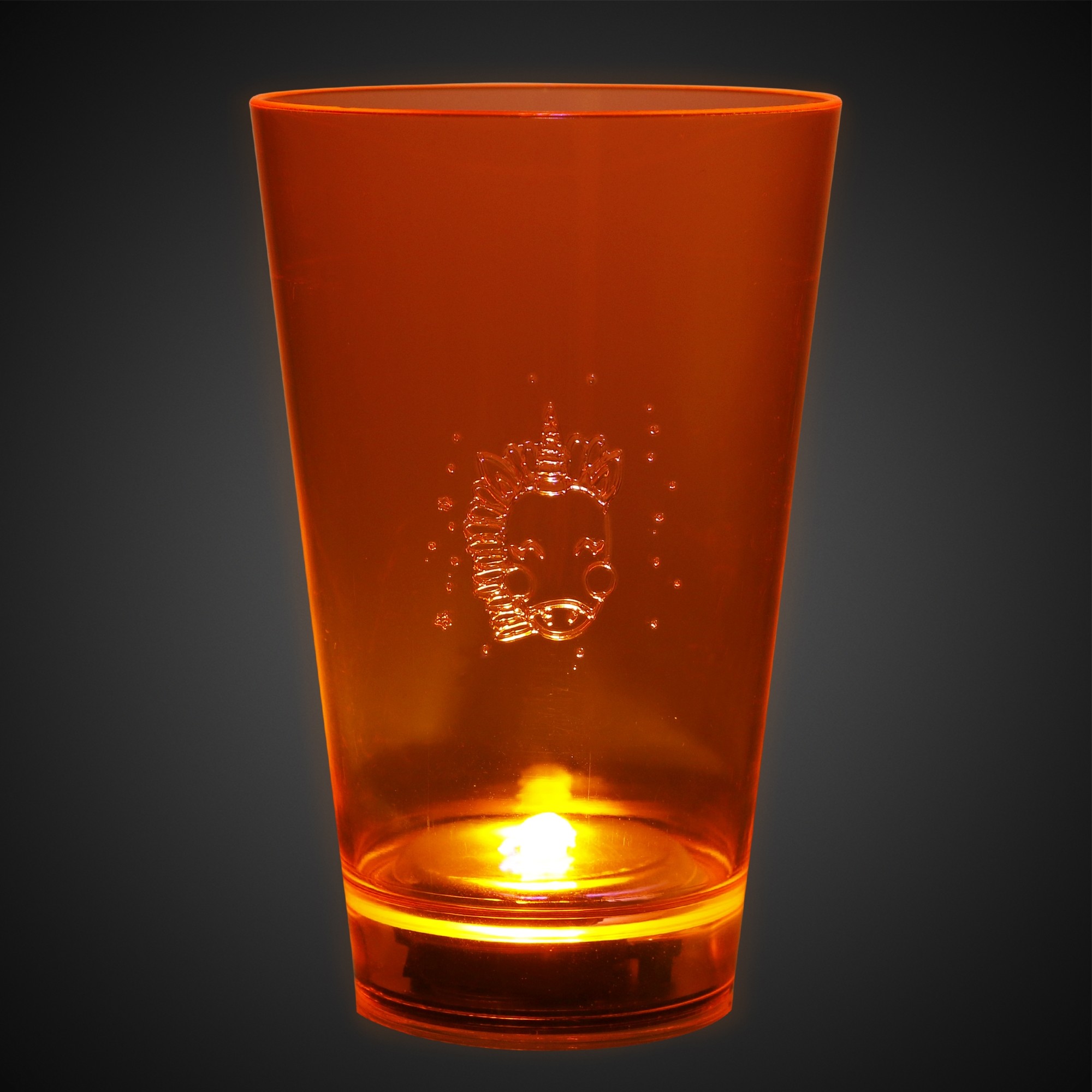 Orange 12oz. Neon Plastic LED Tumbler(Laser Engraved) 11
