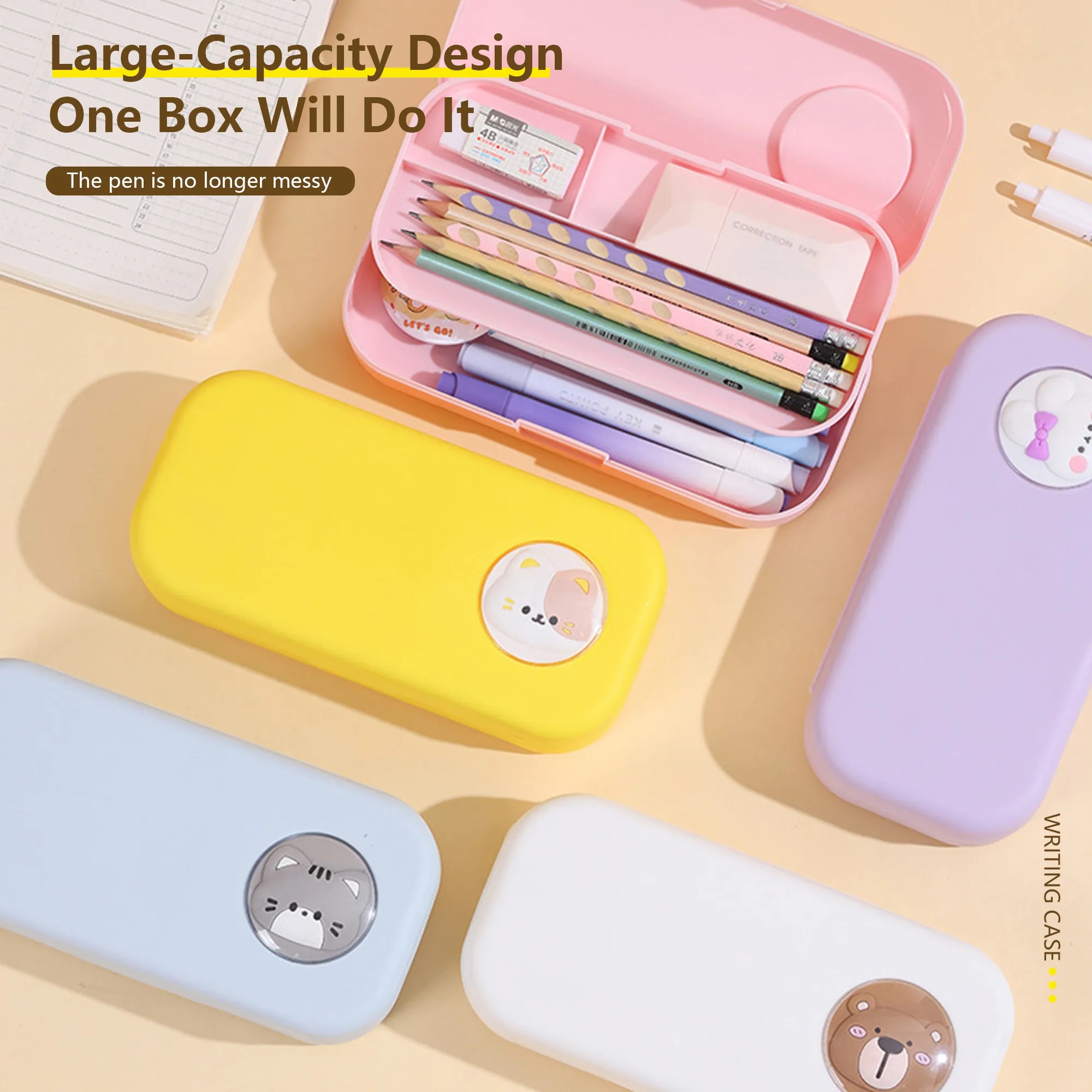 Large Capacity Double-Layer Pencil Case 7