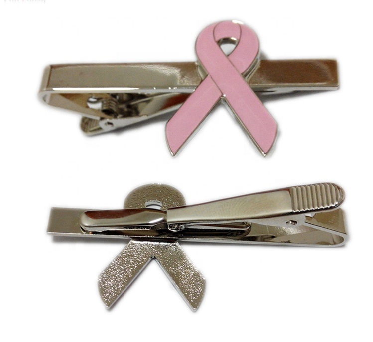 Pink Ribbon Awareness Tie Clips 1