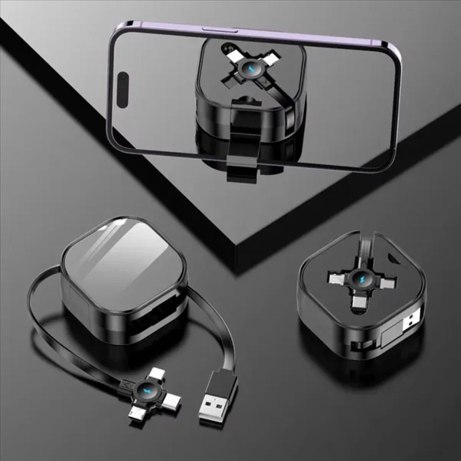 3 in 1 Retractable Charging Cable With Phone Holder 3