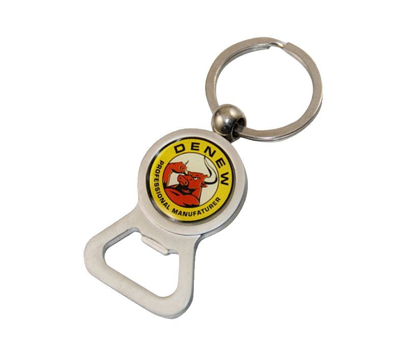Round Metal Bottle Opener Keyring 2