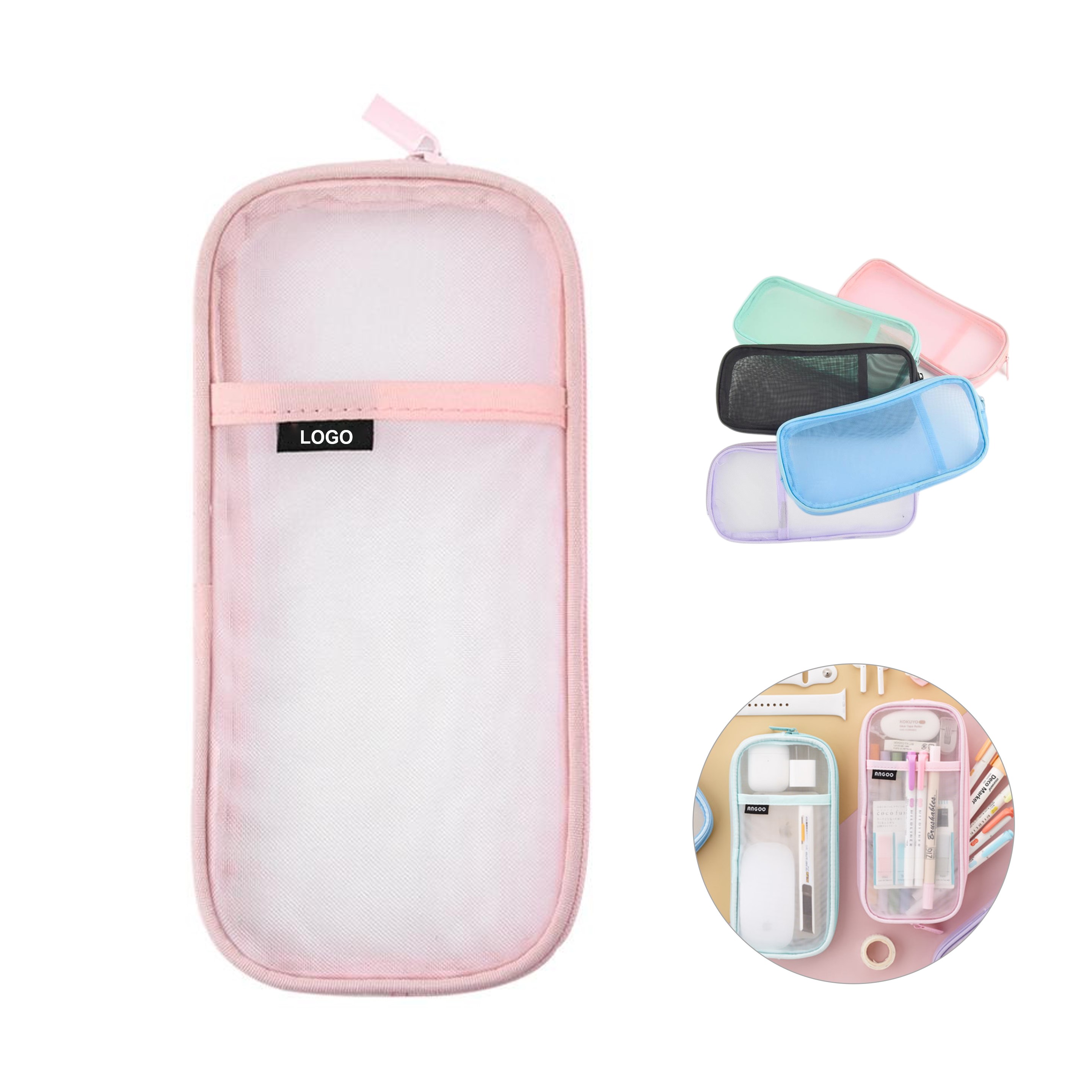 Mesh Pencil Case w/Zipper (Direct Import) 2