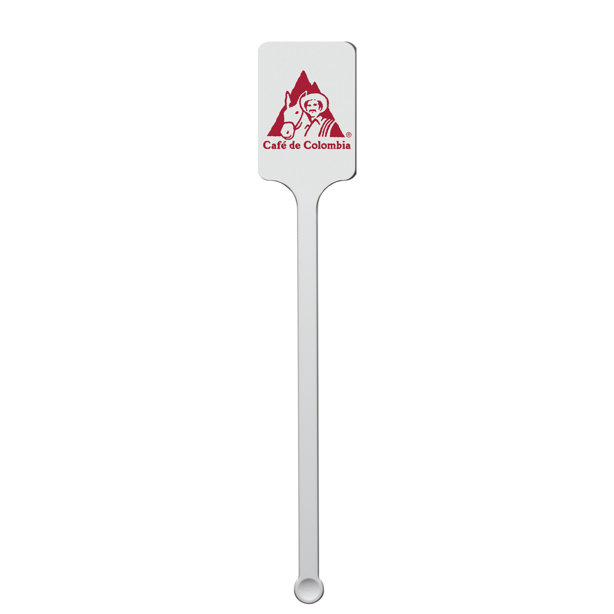 Plastic Drink Stirrer 6.250" Upright Rectangle White Tradition Print 2