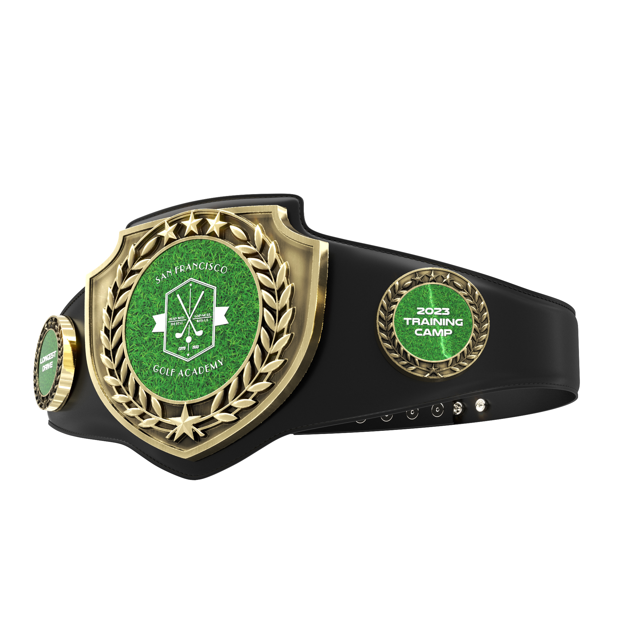Express Vibraprint® Antique Bright Champion Award Shield Belt 18
