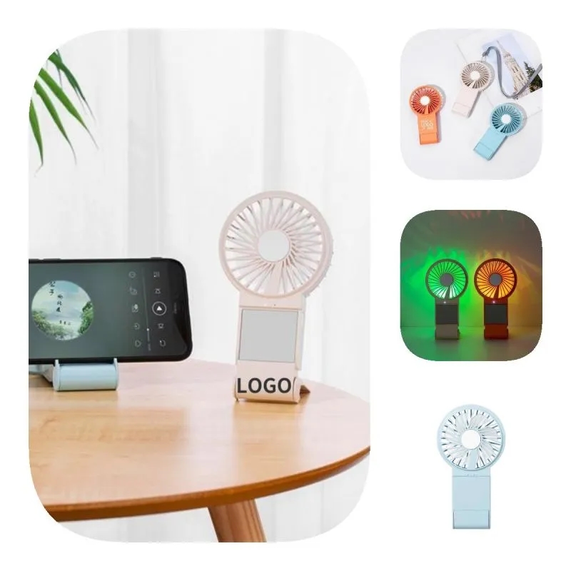Mini Slim Fan With Makeup Mirror 2