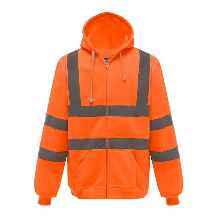 High Vis Class 3 Reflective Safety Zipper Hoodie w/ Pocket 3