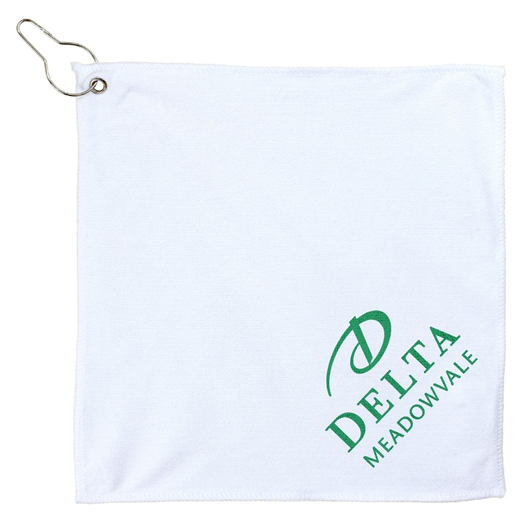 "THE WEDGE" Recycled RPET 300 GSM Heavy Duty Golf Towel - 12" W x 12" H 2
