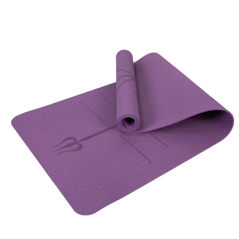 Soft TPE Fitness Yoga Mats With Alignment line 2