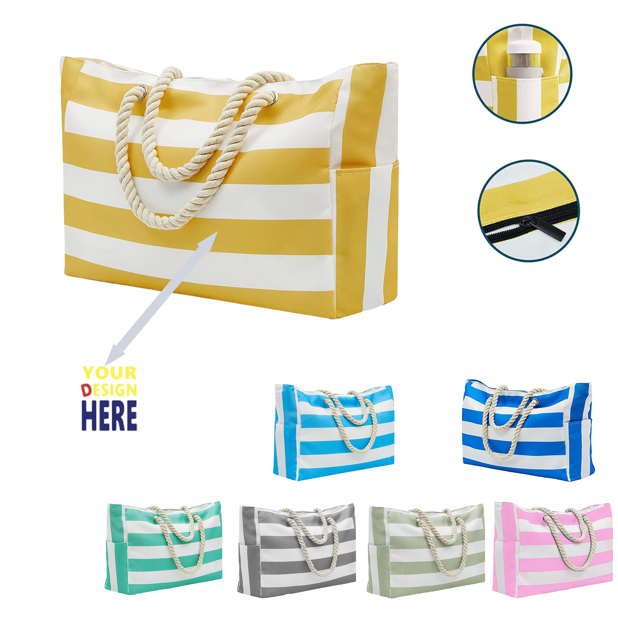 Striped Custom Tote Bag 2