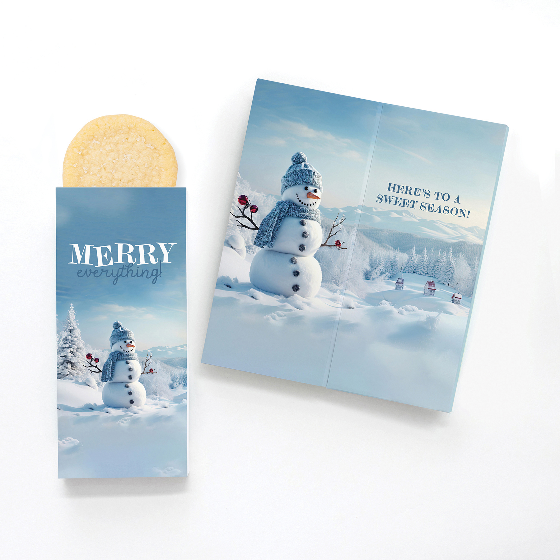 One Color Foil-Stamped Stock Snowman Sweeter Cards with Sugar Cookies 2