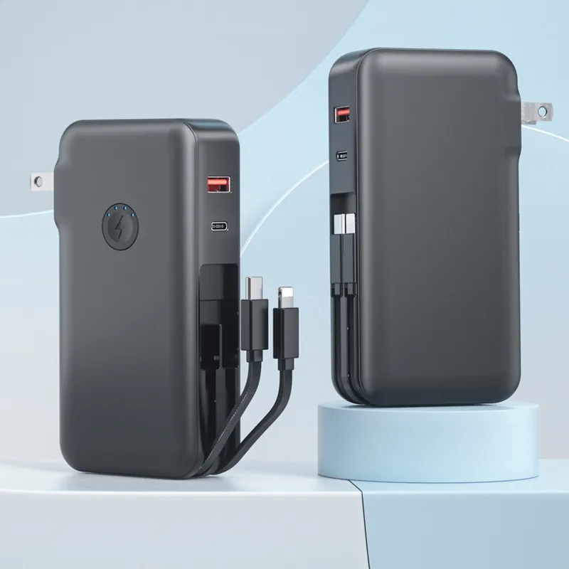 Portable Charger Built-in AC Wall Plug and Cables - 15000mAh 1
