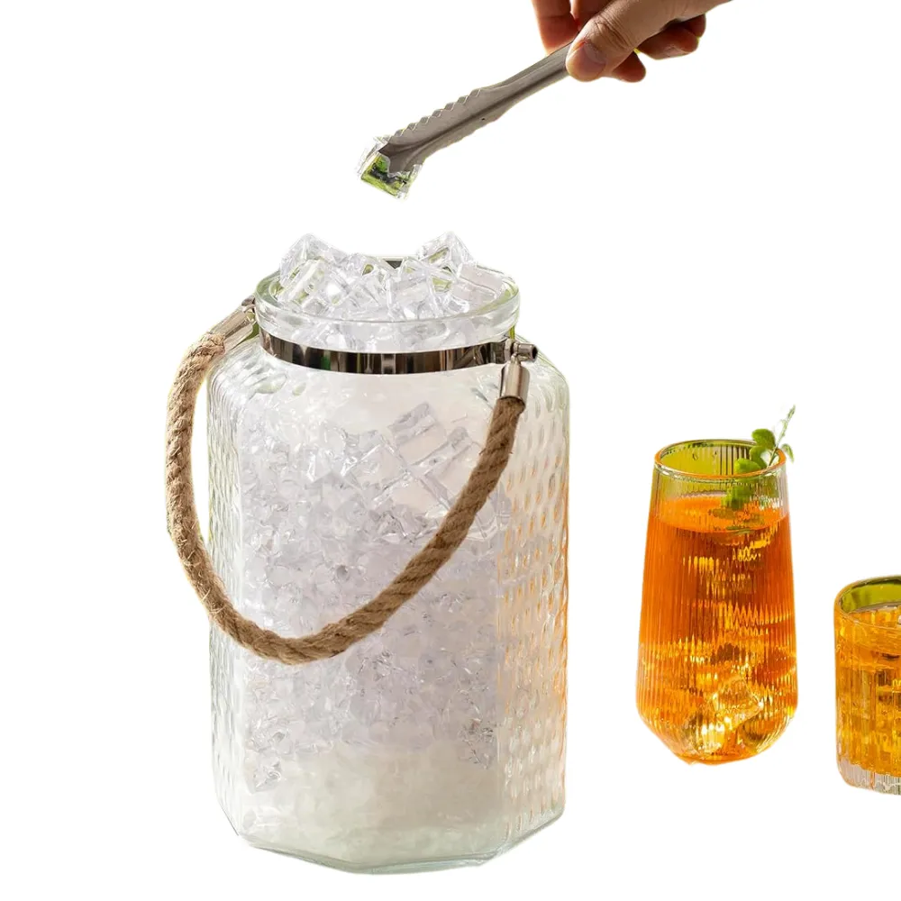 1Gal Ice Bucket with Airtight Lid and Tongs 2