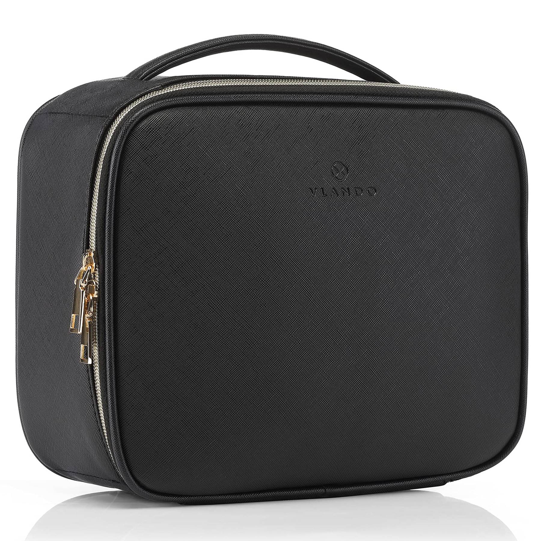 Pu Leather Storage Adjustable Dividers Brushes Cosmetic bag 5