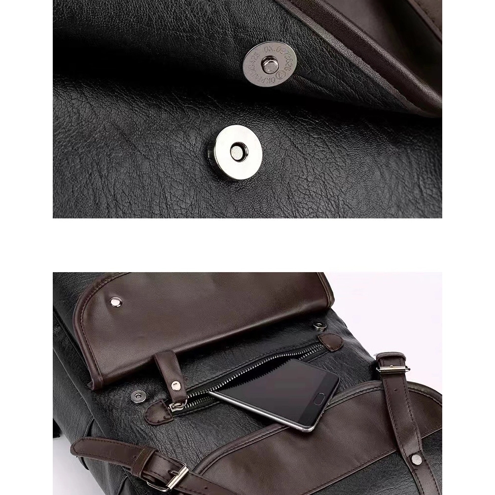 Vintage PU Leather Backpack 4