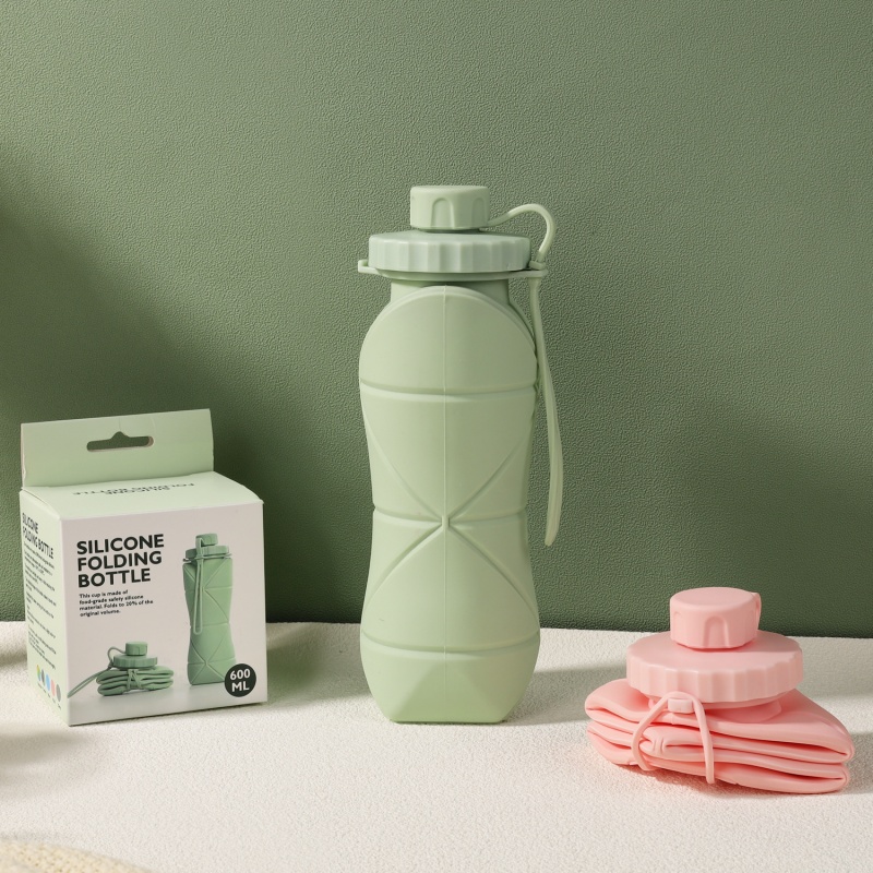 Packable Folding Food Grade Silicone Water Bottle 2