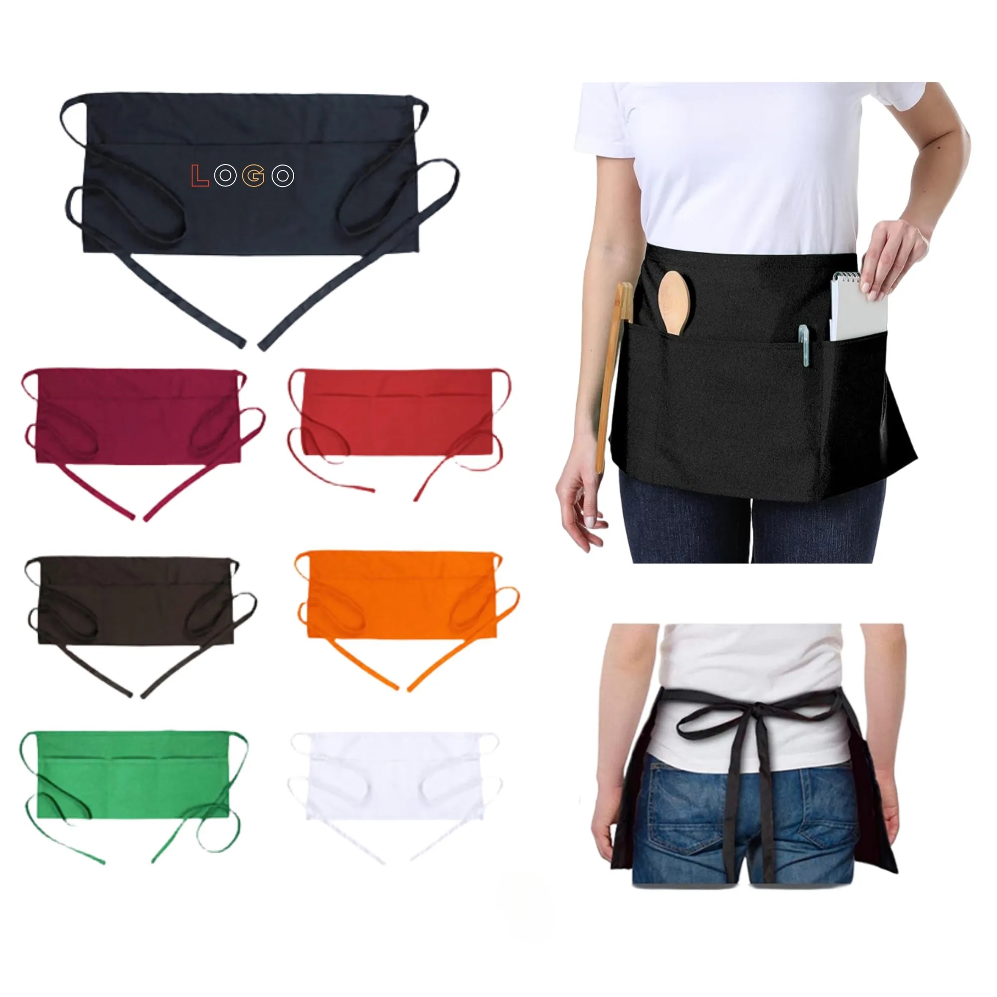 Durable Premium Cotton Waterdrop Resistant Waist Apron 1