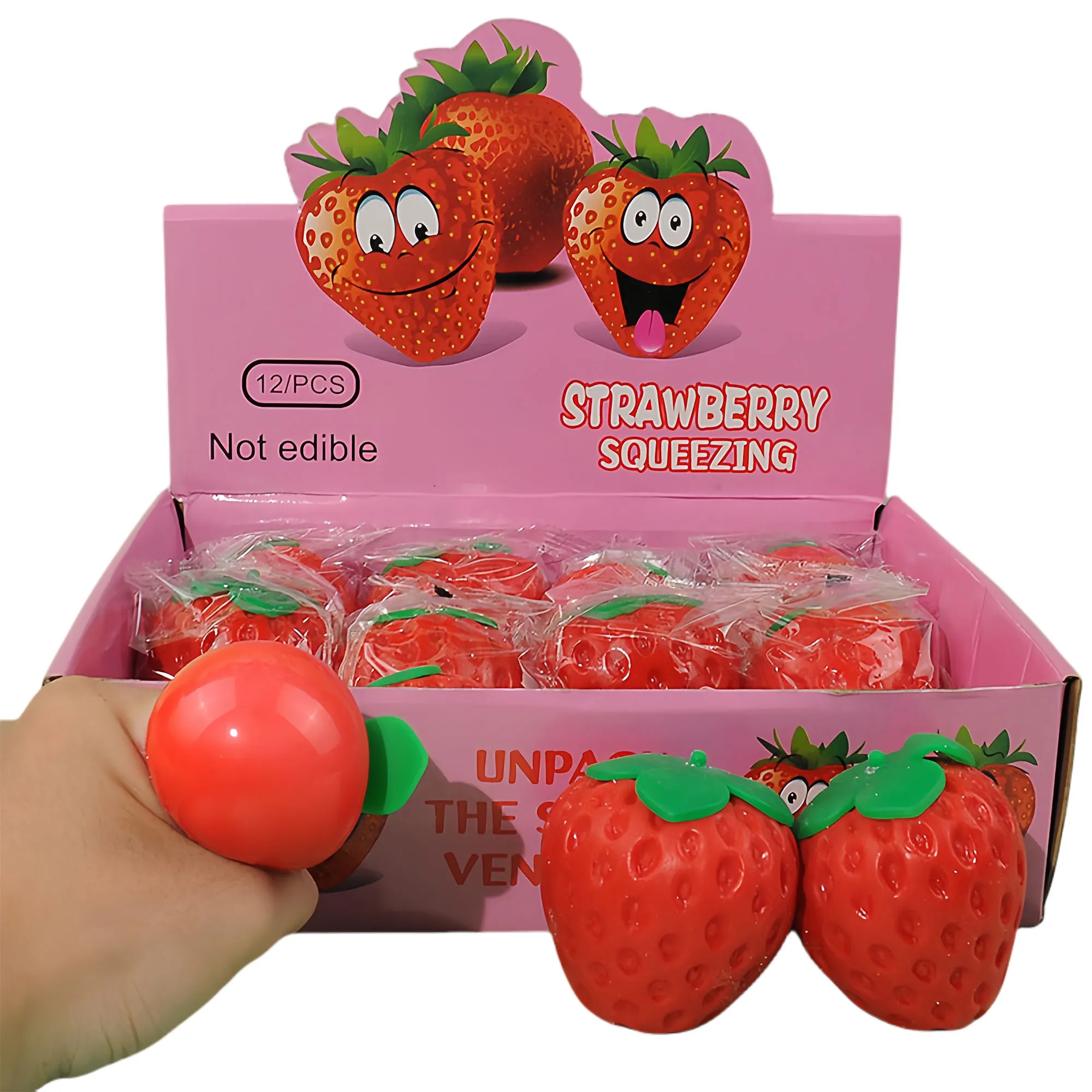 Light Sensitive Strawberry Stress Toy With Slow Rebound 5