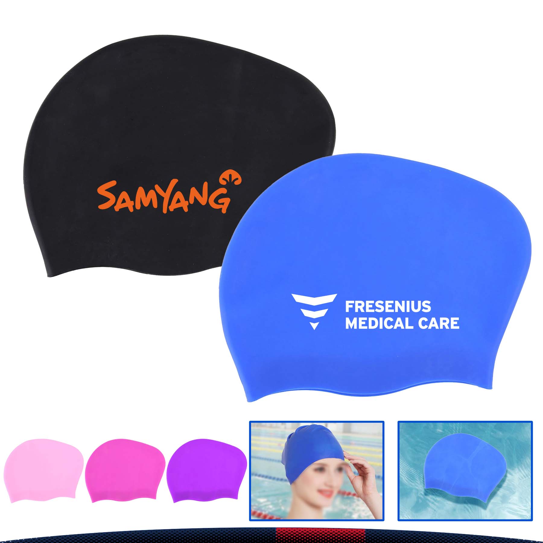 Woman Silicone Swim Cap 7