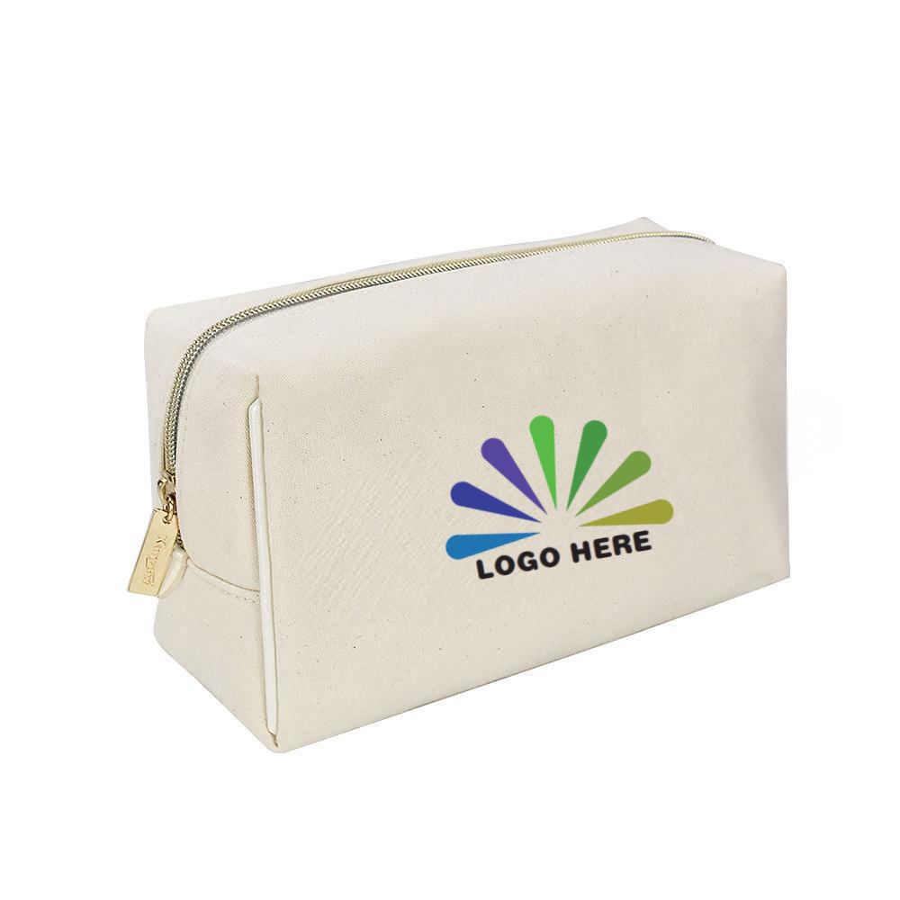 Large-Capacity Natural Canvas Cosmetic Bag 3