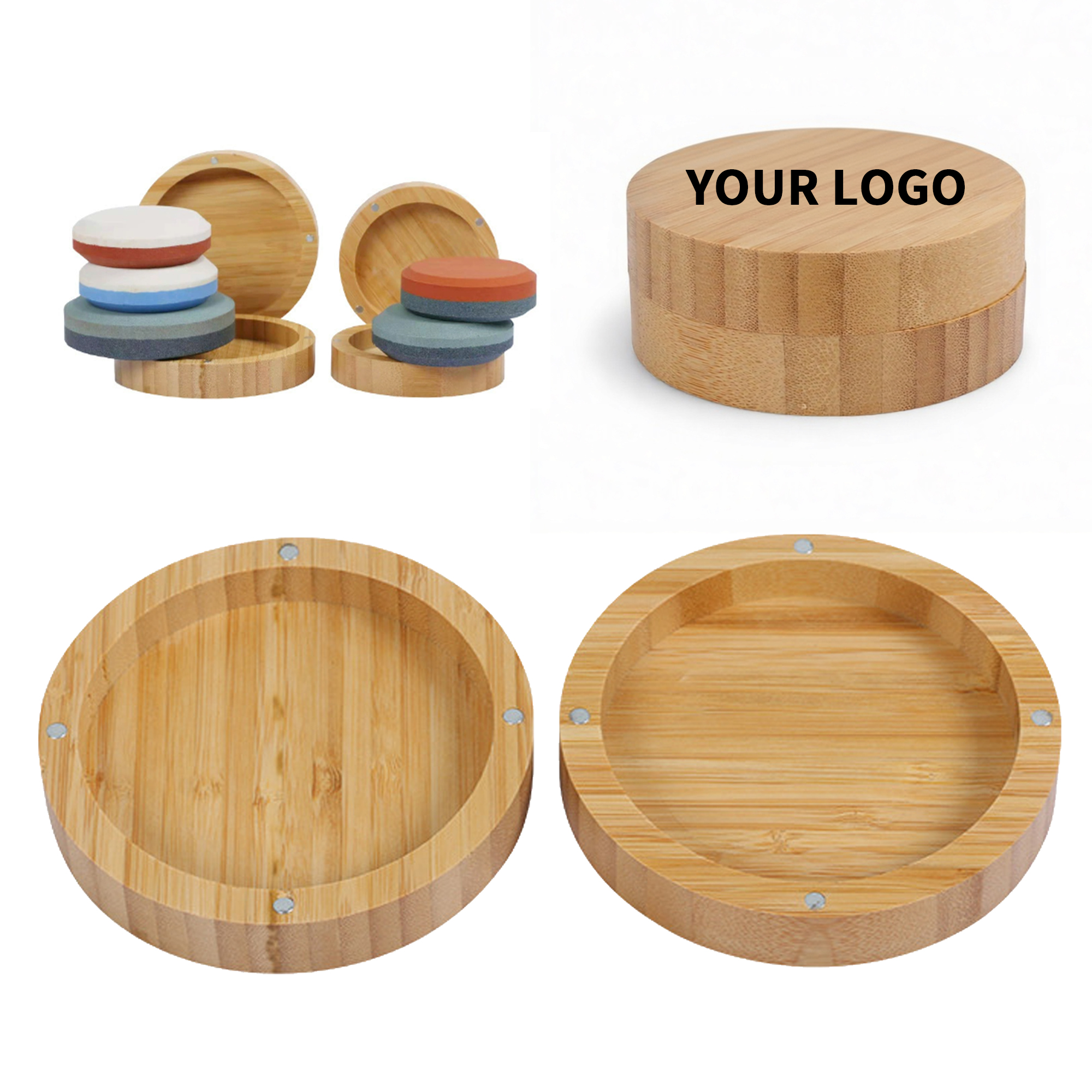 Bamboo Salt Rimmer Box With Magnetic Swivel Lid 5.5" 2