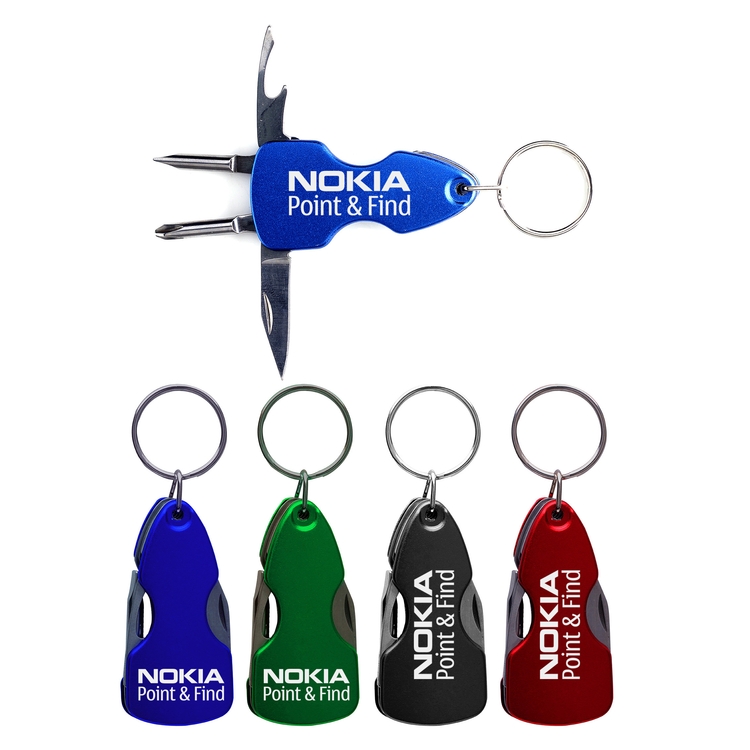 6-in-1 Screwdriver tool kit with split keychain