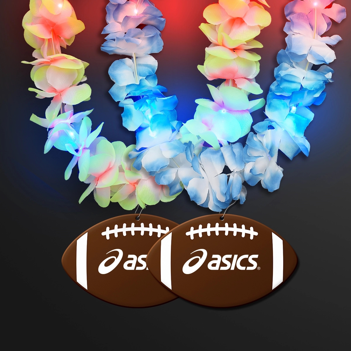 Light Up Hawaiian Leis with Custom Football Medallion 3
