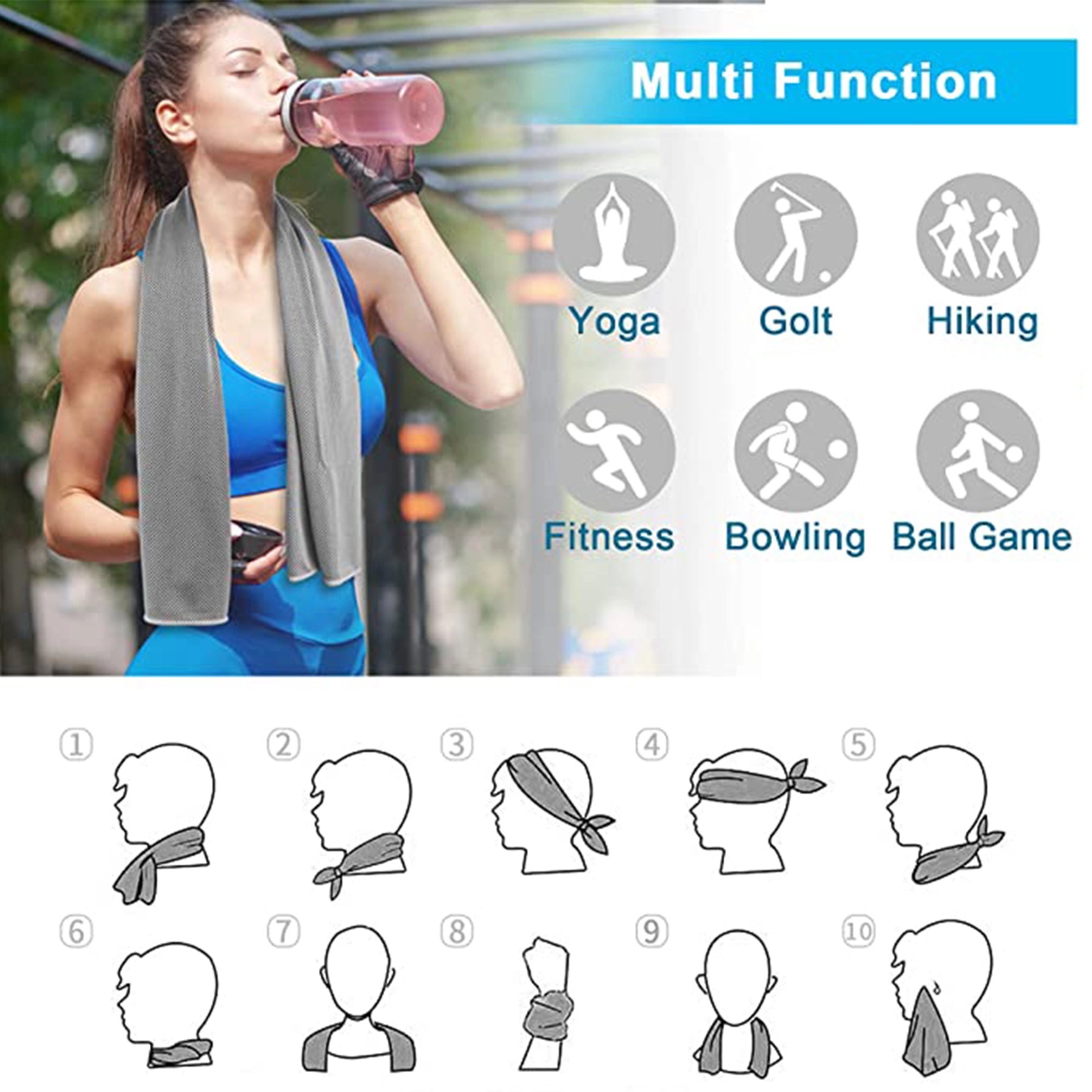 Breathable Microfiber Cooling Neck Towel 2