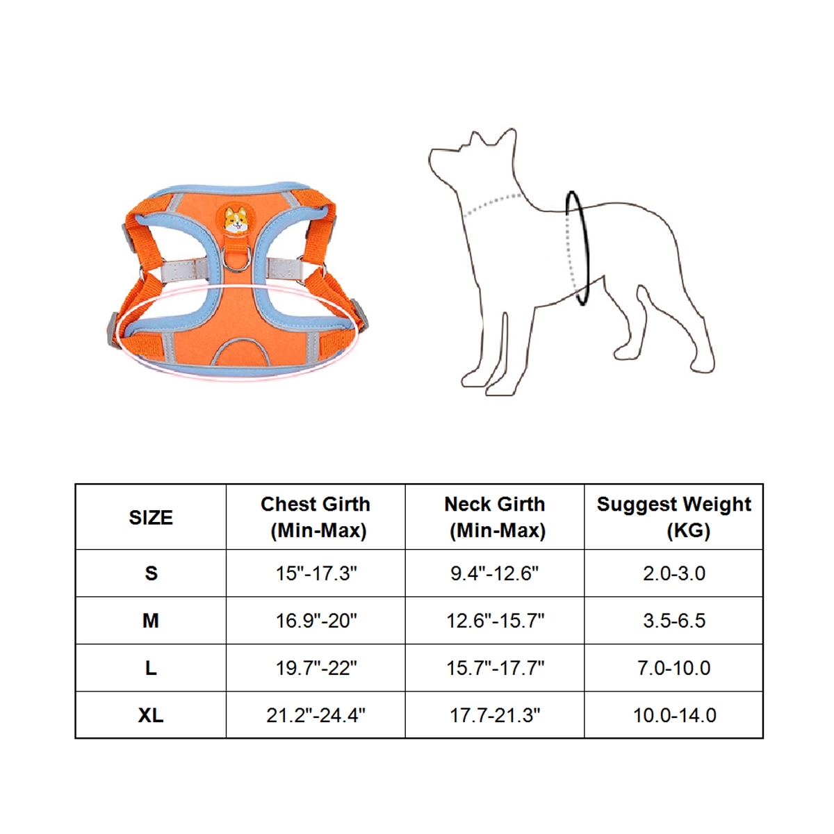 Breathable Mesh Vest Harness With Reflective Soft Padded 2
