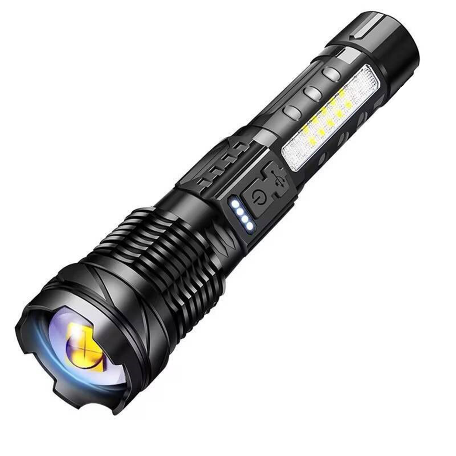 USB-C Waterproof Tactical COB Zoom Flashlight for Outdoors 3