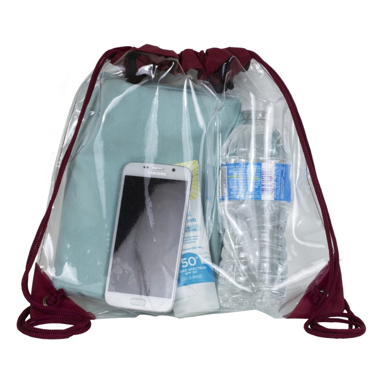 "Harris" Clear Vinyl Stadium Compliant Cinch Pack Backpack 25
